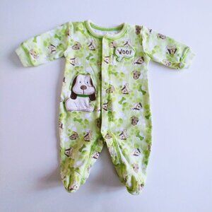 Baby Boots Snap-Up Puppy Cotton Footie size 1 Month 10lbs.